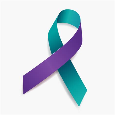 Teal And Purple Ribbon Awareness Domestic Violence Sexual Assault