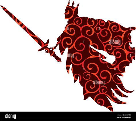 Ghost King Pattern Silhouette Scary Monster Fantasy Stock Vector Image