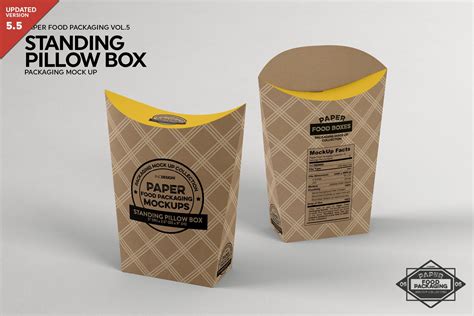 The cardboard and corrugated we make pillow boxes are literally durable and stable which safeguard the pillow's delicacy. Standing Pillow Box Packaging Mockup ~ Branding Mockups ...