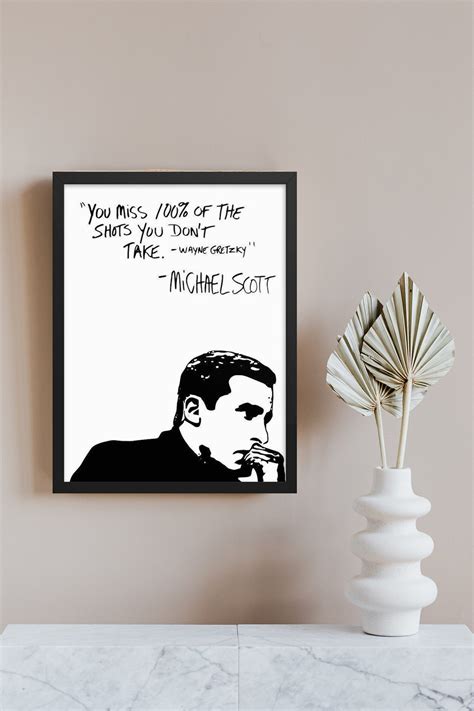 The Office Poster Michael Scott Wayne Gretzky Quote Framed Etsy