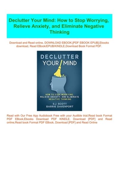 Pdf Declutter Your Mind How To Stop Worrying Relieve Anxiety And Eliminate Negative Thinking R