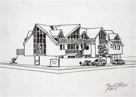 These have a wet flow, and. Beach House Drawing Pen Ink - Home Building Plans | #47236