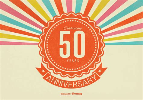 Download Retro Style 50th Anniversary Illustration - Download Free Vectors, Clipart Graphics & Vector Art