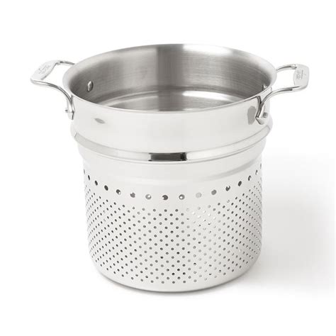 Reduce the risk of burns, keep your hands clean and dry with silicone pot strainer! All-Clad All Clad Stainless Steel 7 Quart Pasta Strainer ...