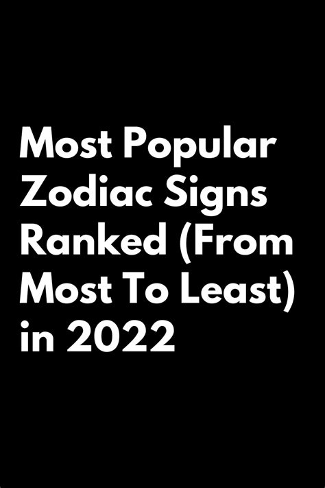 Most Popular Zodiac Signs Ranked From Most To Least In 2022 Zodiac