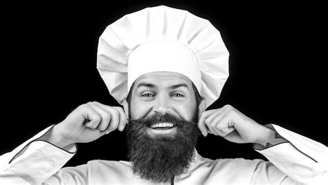 Premium Photo Funny Chef With Beard Cook Beard Man And Moustache Wearing Bib Apron Nappy Man