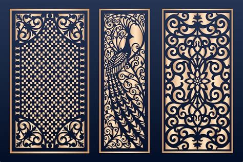 Premium Vector Decorative Laser Cut Panels Template With Abstract Texture