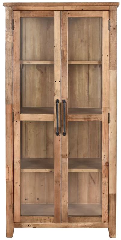 Loon Peak® Wallsend Reclaimed Pine Display Curio Cabinet Birch Lane