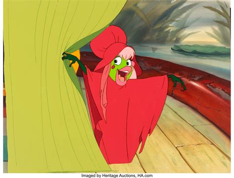 Thumbelina Mama Toad Production Cel Setup With Animation Drawings Lot