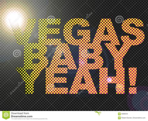 Dotted Led Lit Vegas Baby Yeah Sign Glowing Stock Illustration