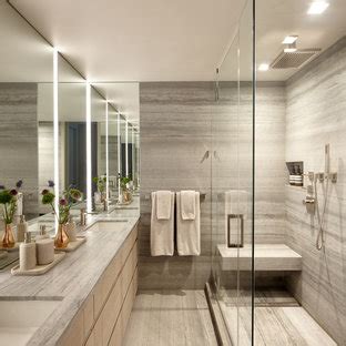 Travertine refers to a type of tile that is made from natural stone. 75 Beautiful Travertine Tile Bathroom Pictures & Ideas - September, 2020 | Houzz