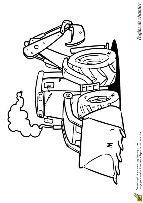 Est rempli donc décidé d'une simple papier. Coloriage Engins de Chantier Tractopelle à Roues