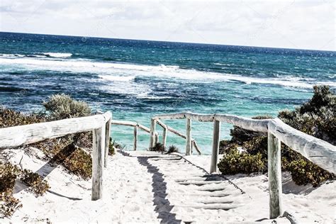 Scenic View Over One Of The Beaches Of Rottnest Island Stock Photo By