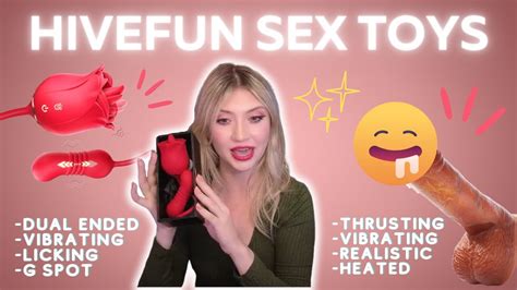 hivefun sex toys thrusting vibrating dildo dual stimulation g spot rose toy youtube