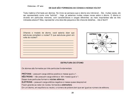 Atividades Sobre Atomos 9 Ano