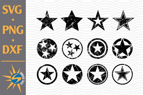 Distressed Star Svg Png Dxf Digital Files Include By Svgstoreshop