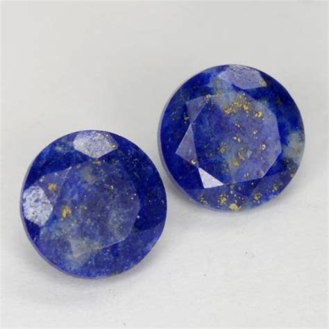 08 Carat 2 Pcs Round 597 Mm Blue Lapis Lazuli Gemstones