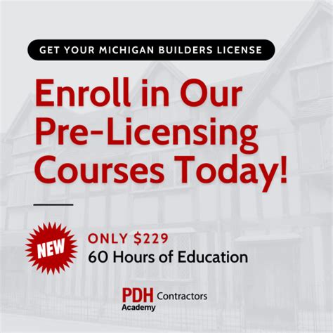 Pdh Contractors Academy Launches Michigan Builders Pre Licensing Course