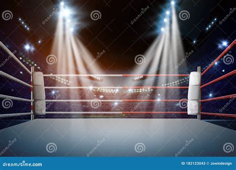 Boxing ring stock image. Image of corners, match, game - 182123043