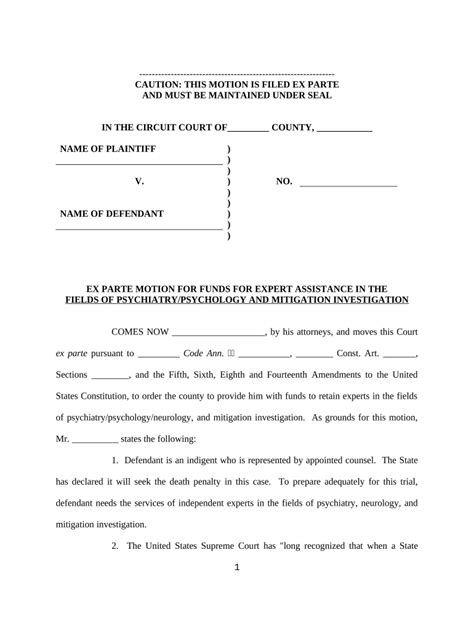 Ex Parte Motion File Form Fill Out And Sign Printable Pdf Template
