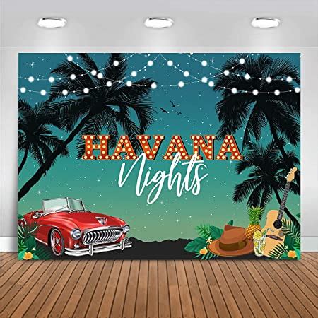 Amazon Com Mocsicka Havana Nights Backdrop Tropical Nights Adult Birthday Background Hawaiian