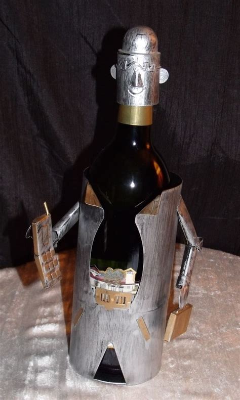 Businessman Metal Wine Caddy By Berkeley Designs ~ Wine Bottle Holder