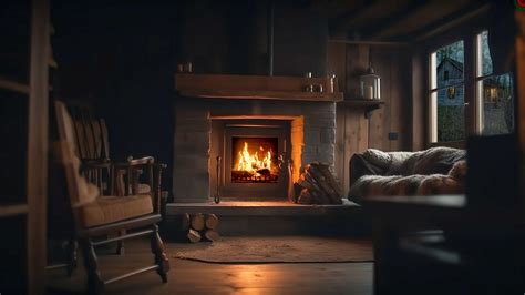 Cozy Cabin Ambience With Relaxing Fireplace Rain Sounds 8 Hours