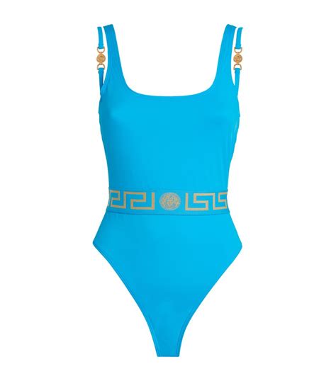 Womens Versace Blue Greca Vita Swimsuit Harrods Uk