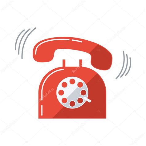 Ringing Red Telephone Vector Illustration — Stock Vector © Finevector
