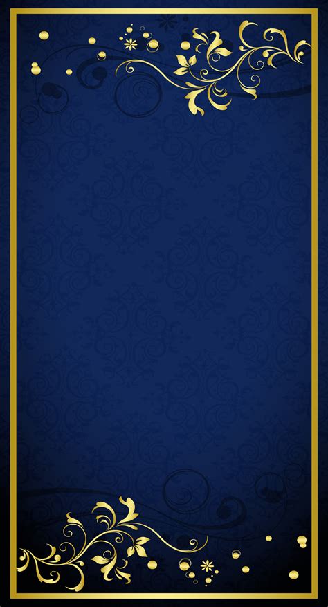 Blue Gold Pattern Shading Background, Golden, Flower, Cartoon