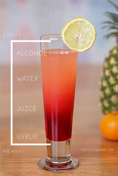 Tropical Sunrise Layered Cocktail Recipe Marvelous Mommy