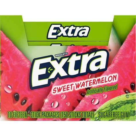 Extra Extra Fruit Sensations Sweet Watermelon Gum 15 Pieces Pk120