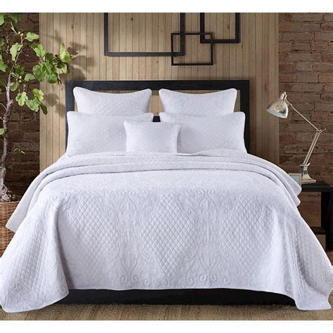 Luxury 100 Cotton Coverlet Bedspread Set Quilt King Super King Bed