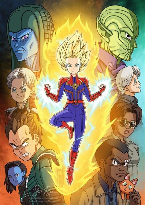 Captain Marvel Dbz Style By Risachantag Comicbookmovies