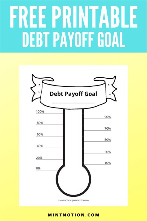 Free Printable Debt Payoff Goal Debt Payoff Debt Payoff Printables