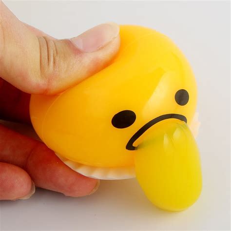 Squishy Puking Egg Yolk Stress Ball With Yellow Goop Joke Ball Squeeze