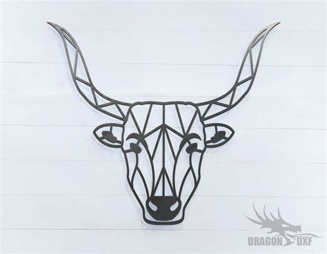 Bull Geometric Deco Animals Dxf Download — Dragondxf