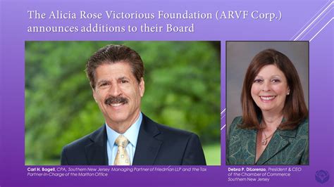 The Alicia Rose Victorious Foundation Arvf Corp Announces Additions