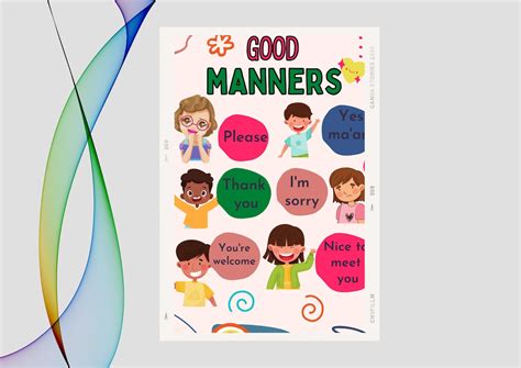 Good Manners Simple Illustration Poster Good Behavior Poster Etsy