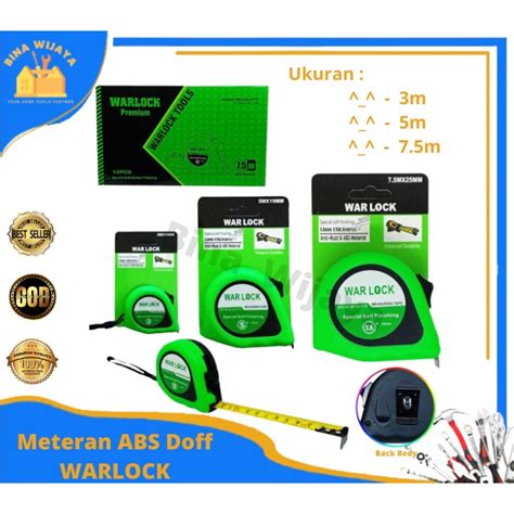 Jual Meteran Warlock Bahan Abs Doft Meteran Rol Meteran Tukang 3m 5m 7