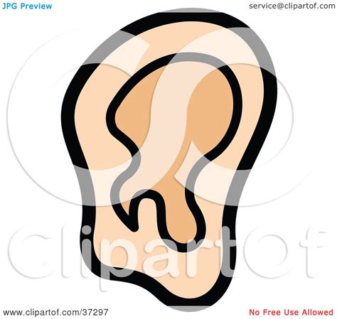 Clipart Illustration Of A Big Human Ear Listening By Andy Nortnik 37297
