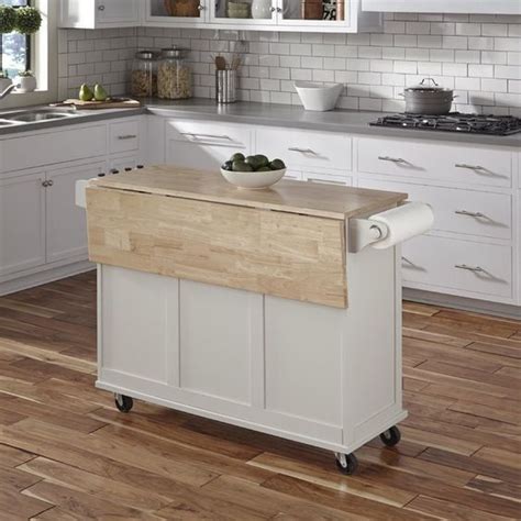 Drop leaf kitchen cart & center island storage. Kuhnhenn Kitchen Cart with Solid Wood Top | Mesas de ...