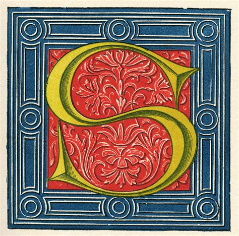 Illuminated Letter S In A Medieval Style Drawing By Mary Evans Picture