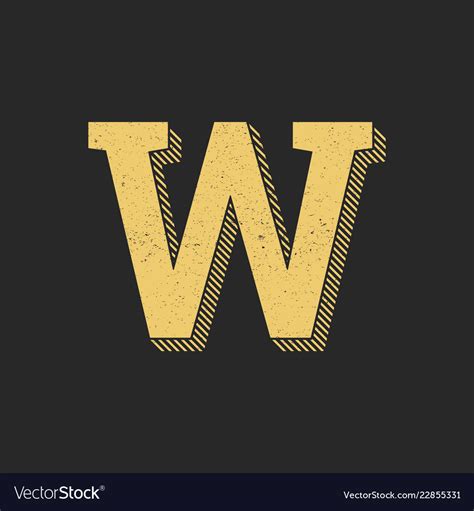 Logo Letter W Gold Vintage Royalty Free Vector Image