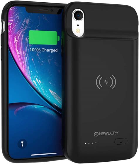 Newdery Iphone Xr Battery Case 5000mah Wireless Charging Compatible