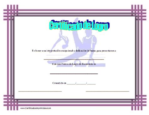 Certificado De Logro En Gimnasia Para Imprimir Los Certificados Gratis
