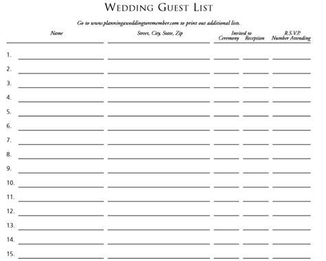Partners of invited guests must be included in a wedding invitation. 30 Free Wedding Guest List Templates - TemplateHub