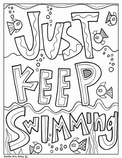Encouragement Coloring Pages Doodles Testing Classroom Swimming