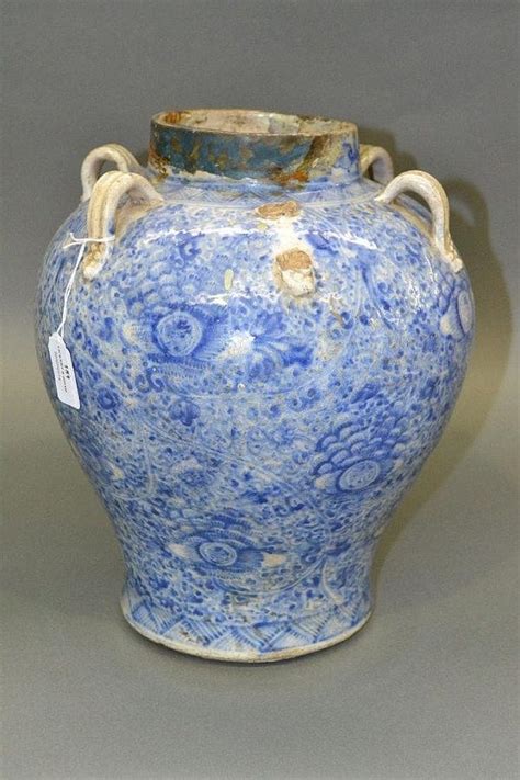 Antique Chinese Early Ming Dynasty Vase With Loop Handles Antiques