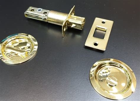 Polished Brass Cavity Slider Privacy Lock And Passage Handles Lock